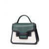 Color Block PU LeatherHandbag - Vert 