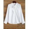 Bouton à manches longues Up Pussy Bow Shirt - Blanc S