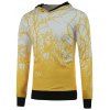 Sweat a capuche avec motif branches arbres 3D - Jaune M