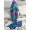 Couverture de sirène tricotée avec écailles de poisson sac de couchage pour enfants - multicolore 