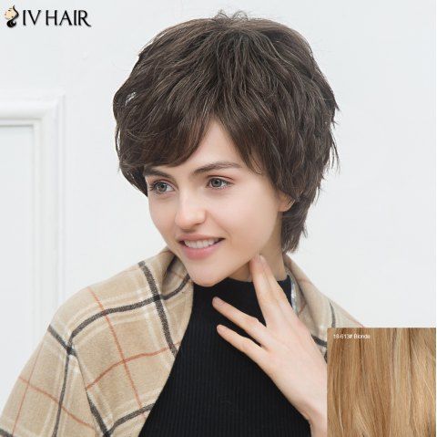 17 Off 2019 Siv Short Curly Shaggy Layered Inclined Bang Human