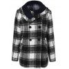 [17% OFF] 2021 Plus Size Plaid Pea Coat In WHITE/BLACK | DressLily
