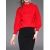 Pull manches bouffantes col montant - Rouge ONE SIZE