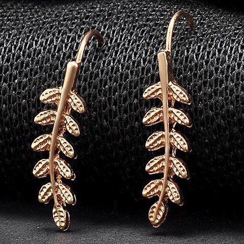 

Leaf Branch U Earrings, Golden