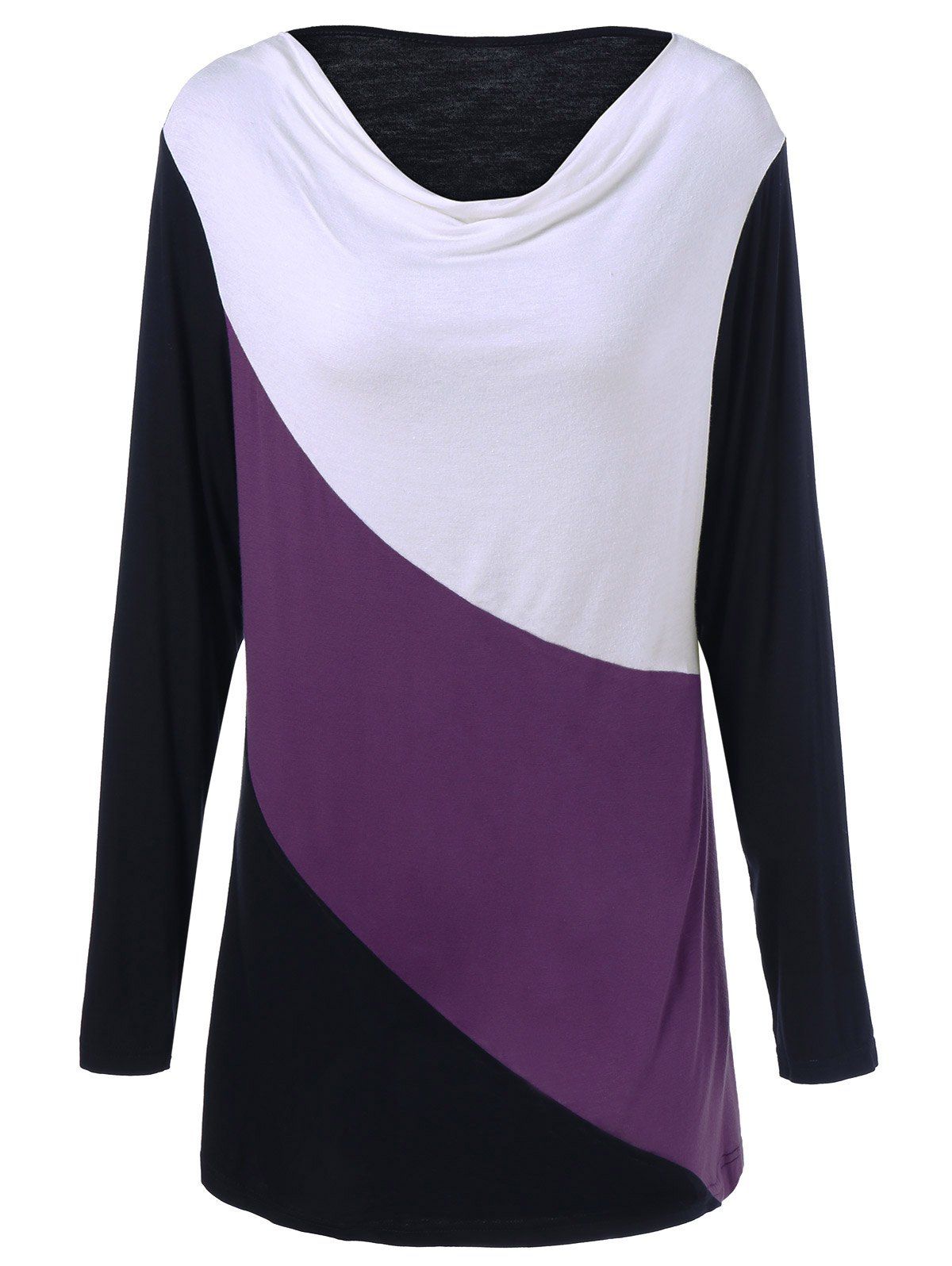 

Plus Size Cowl Neck Longline T-Shirt, Colormix