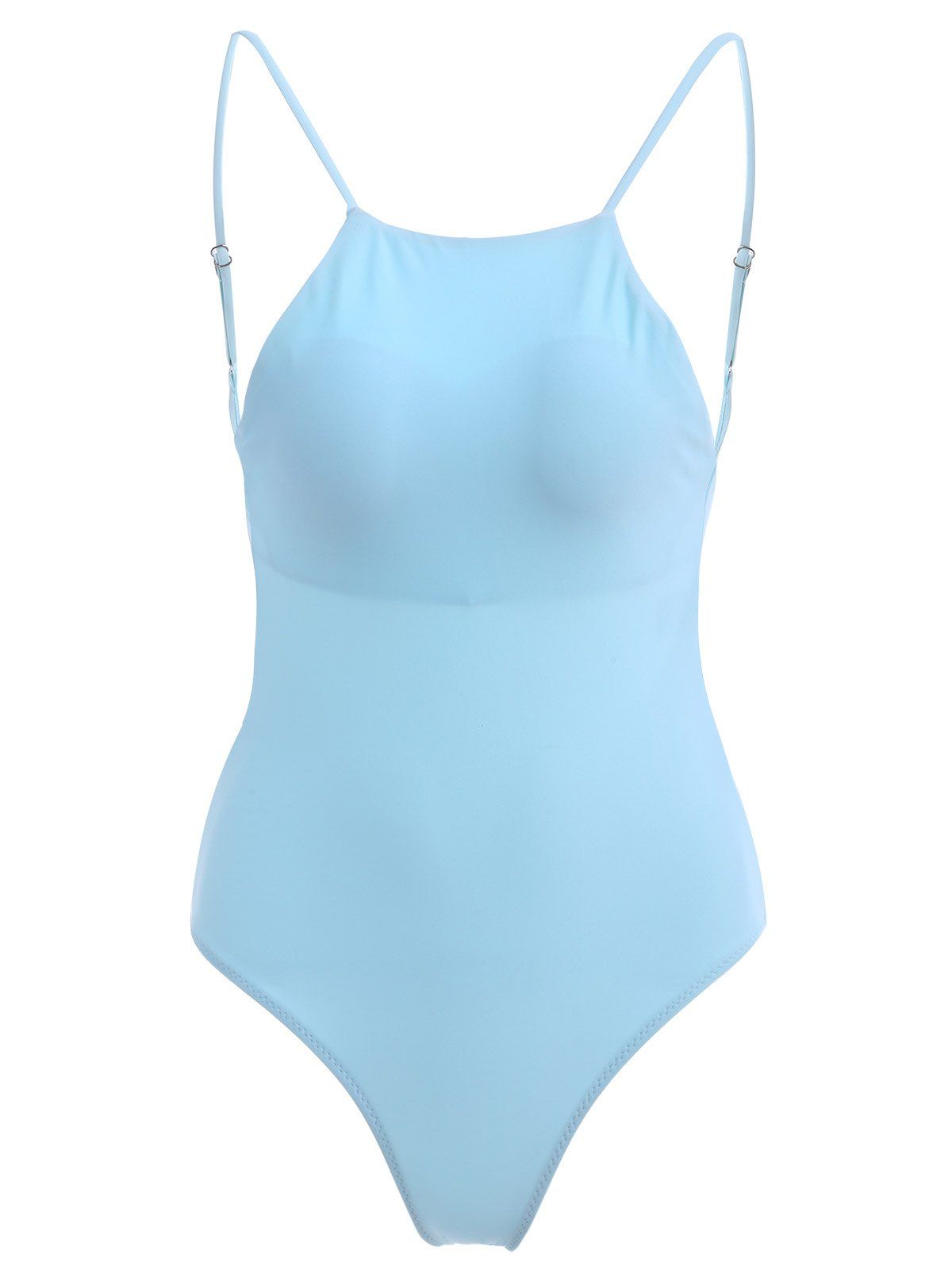 [41% OFF] 2021 Backless High Cut One Piece Swimsuit In LIGHT BLUE ...