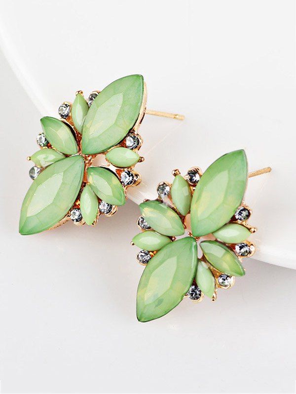 

Candy Color Faux Gems Embellished Earrings, Green