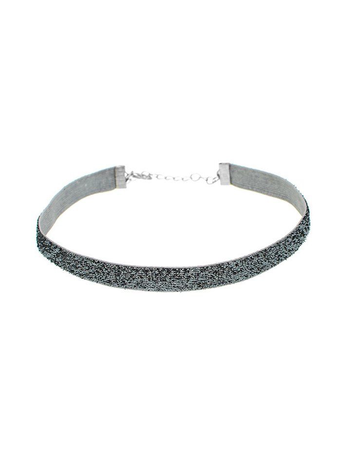 

Embellished Velvet Choker Necklace, Gray