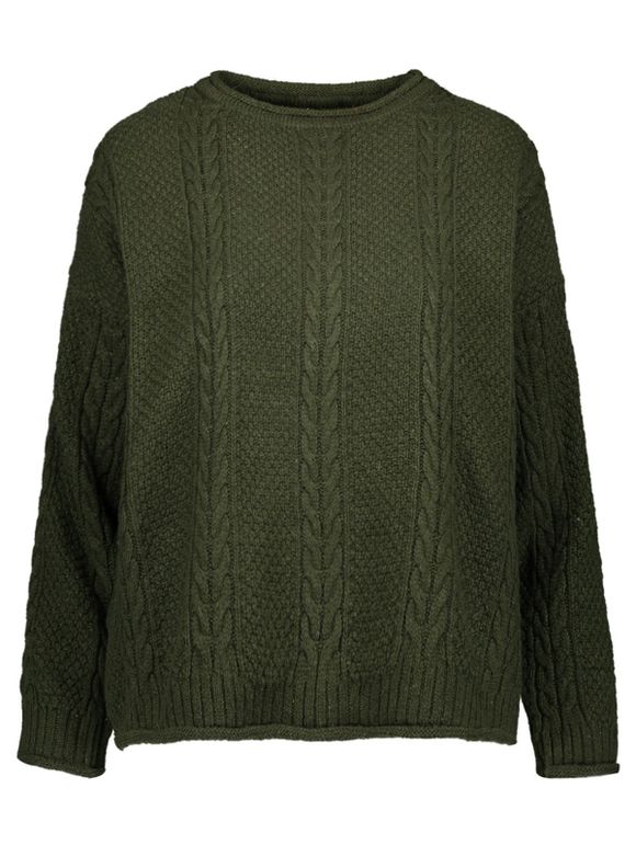 Sweat tricoté motif fleurs de chanvre - Vert Armée ONE SIZE