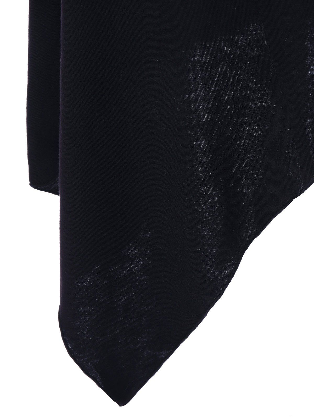 2018 Buttoned Asymmetric Longline Blouse BLACK XL In Blouses Online ...