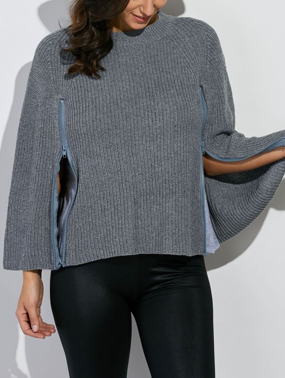 Pullover zippé - Gris ONE SIZE