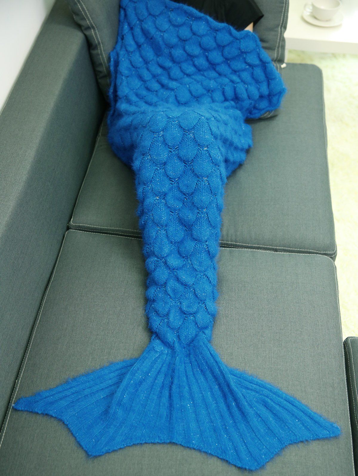 

Warmth Crochet Sleeping Bag Wrap Mermaid Blanket, Blue