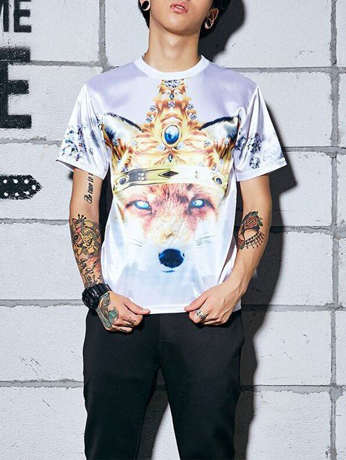 

3D Printing Crew Neck T-Shirt, White