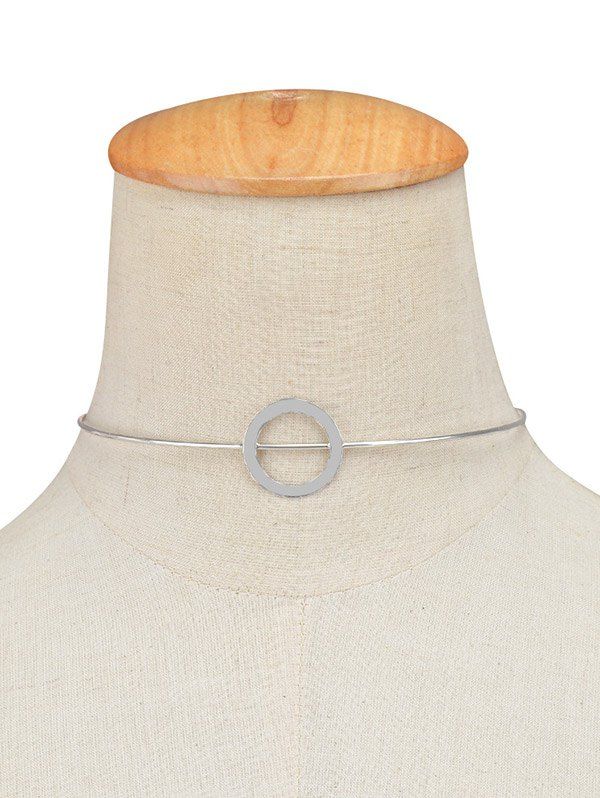 

Alloy Circle Necklace, Silver