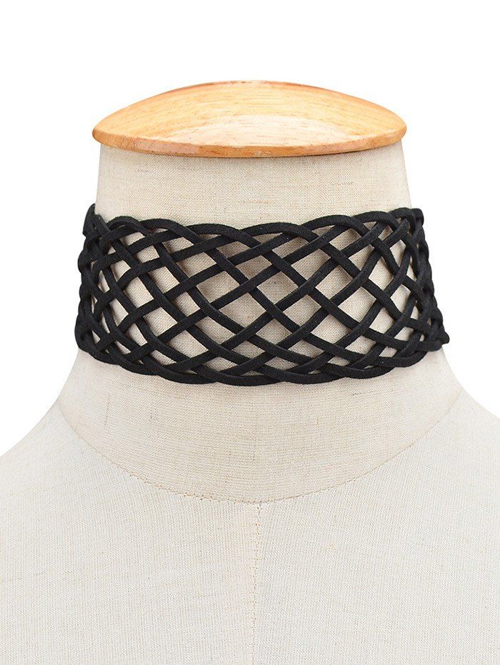 

Artificial Leather Braid Choker Necklace, Black