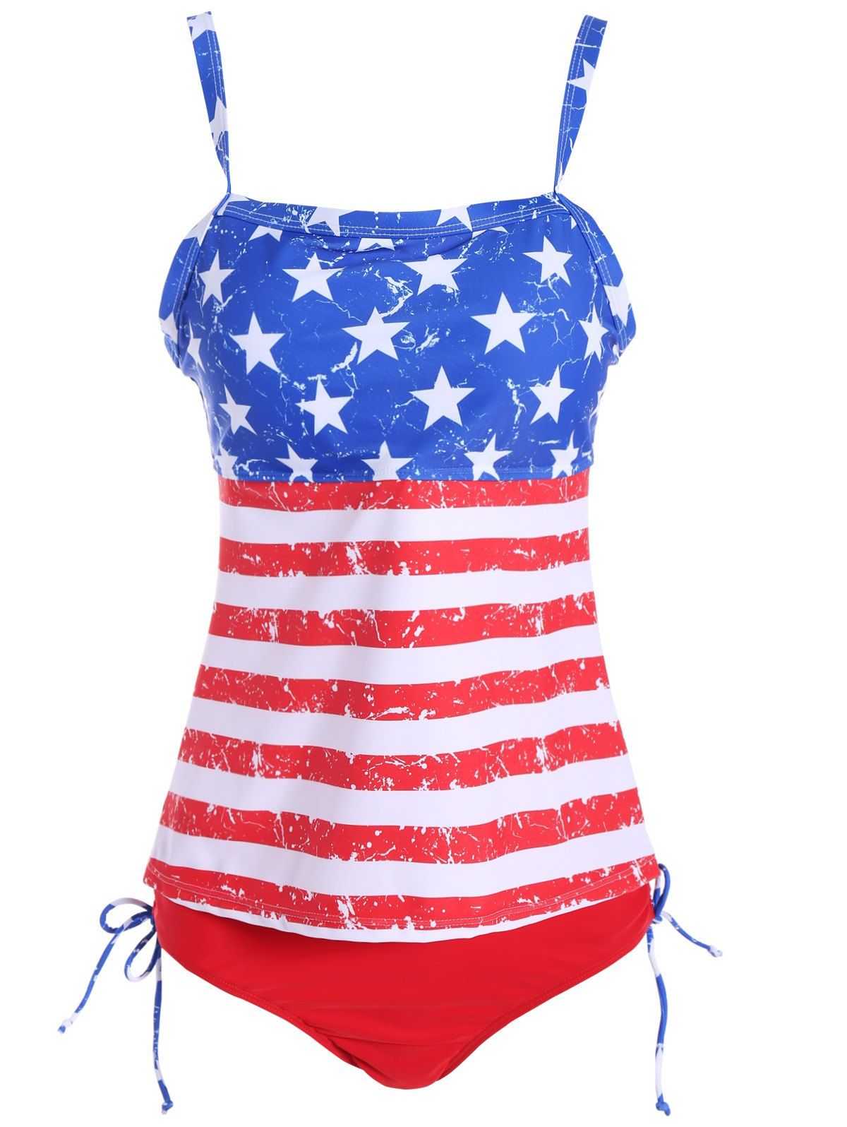 [17% OFF] 2021 Patriotic Striped One Piece Swimwear In COLORMIX | DressLily