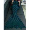Couverture tricotée motif sirène poisson souple échelles - Bleu Vert 