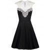 Vintage empiècements en dentelle robe taille haute - Noir M