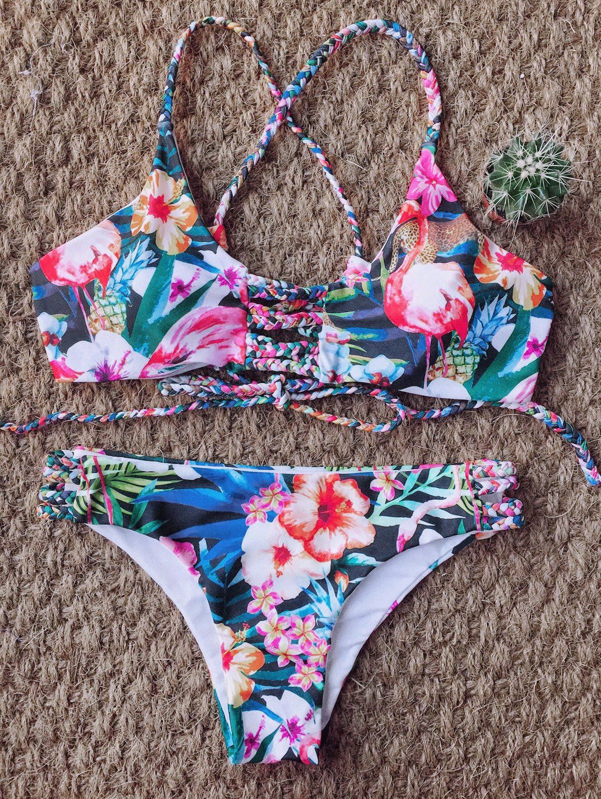 

Braided Tie Back Floral Bikini