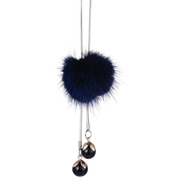 

Fuzzy Ball Pendant Sweater Chain, Blue