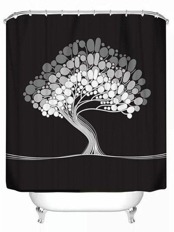 

Polyester Waterproof Artistic Tree Bath Shower Curtain, Black