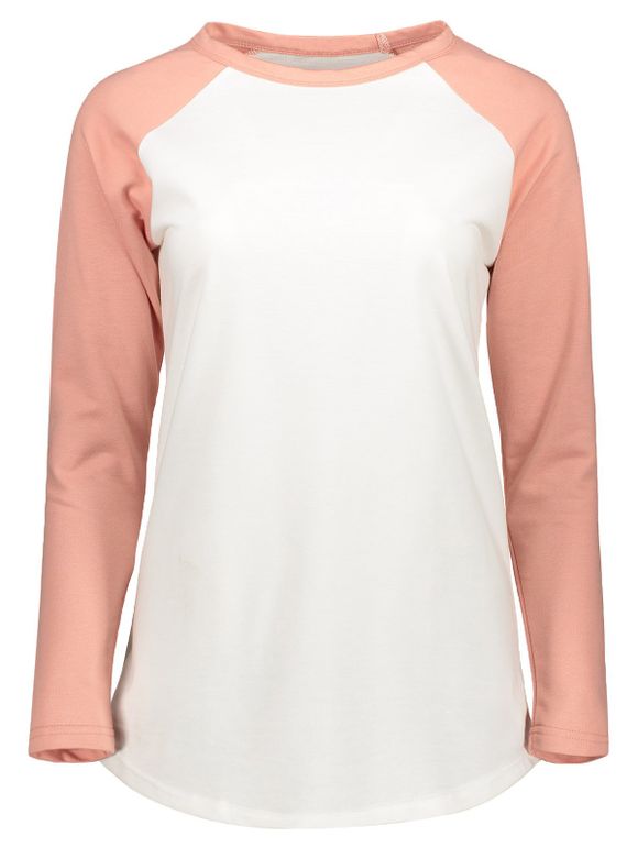 T-shirt en bloc de couleurs à manches raglan - Blanc L
