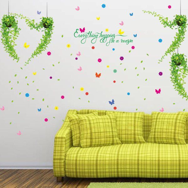 

Removable Flower Living Room Wall Stickers, Colorful