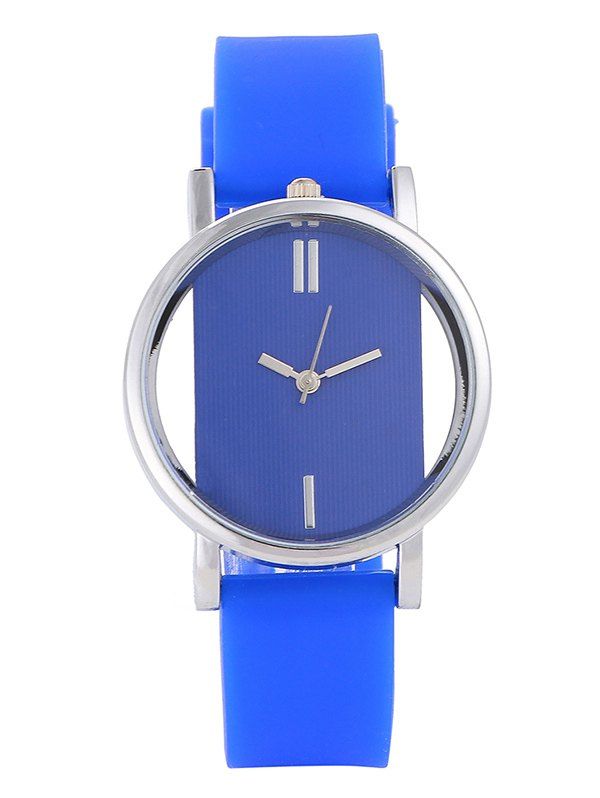 

Hollow Out Analog Silicone Wrist Watch, Blue