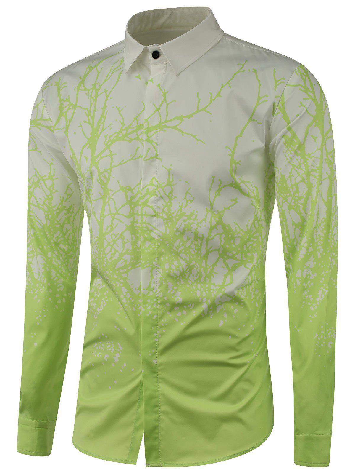 

Tree Branch Printed Long Sleeve Shirt, Light green