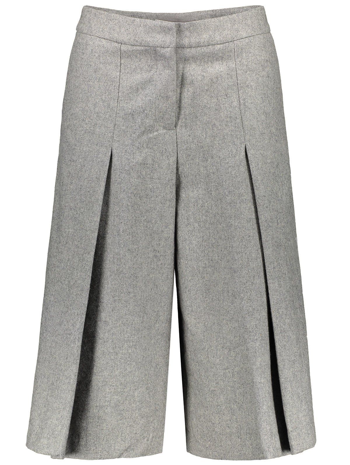 [17% OFF] 2021 Wool Blend Capri Wide Leg Scrub Pants In GRAY | DressLily