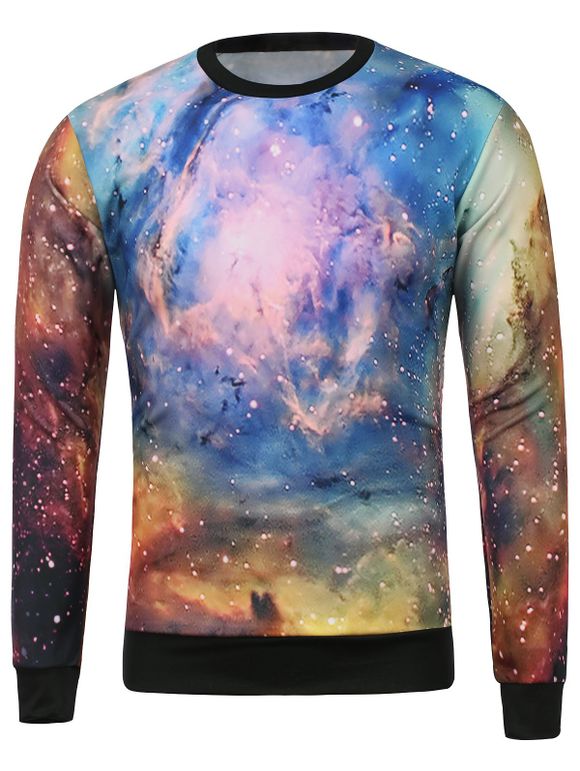 Ras du cou 3D Print Galaxy Sweatshirt - multicolore S