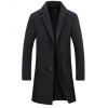 Manteau en laine mélangé avec col à revers et boutonnage - Noir L