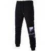 Pantalon de jogging imprimé taille avec lien - Noir L