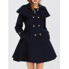 Double boutonnage en laine mélangée Capelet Coat - Cadetblue XS