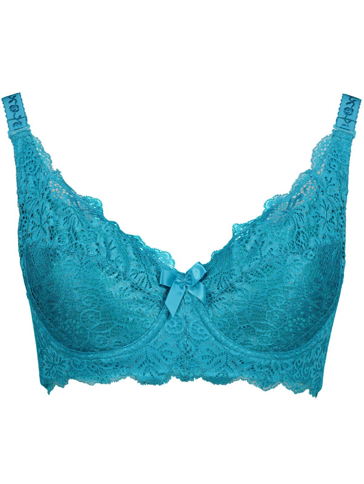 

Underwire Padded Lace Bra, Lake blue