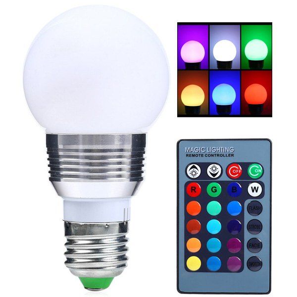 

Romote Control Dimmable Colorful E27 LED Bulb Light, Silver white