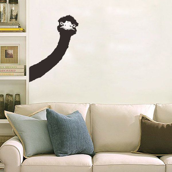 

Cartoon Ostrich Head Room Decor Wall Stickers, Black