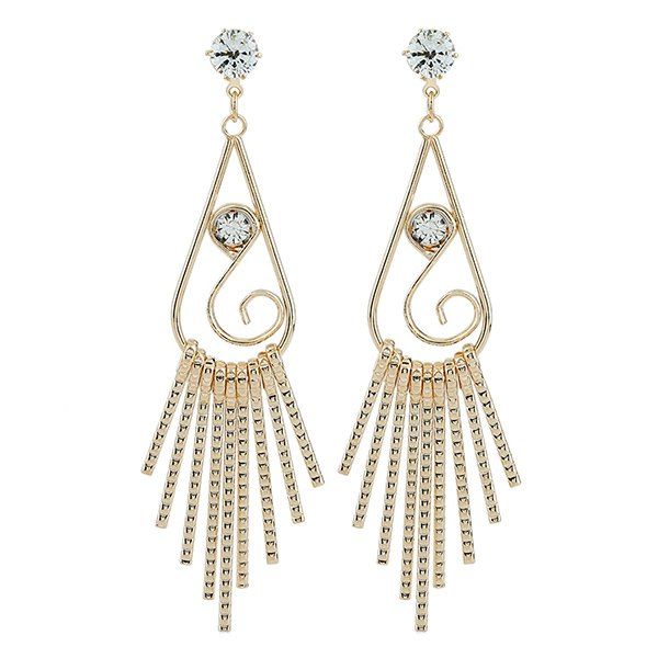

Water Drop Zircon Dangle Earrings, Champagne