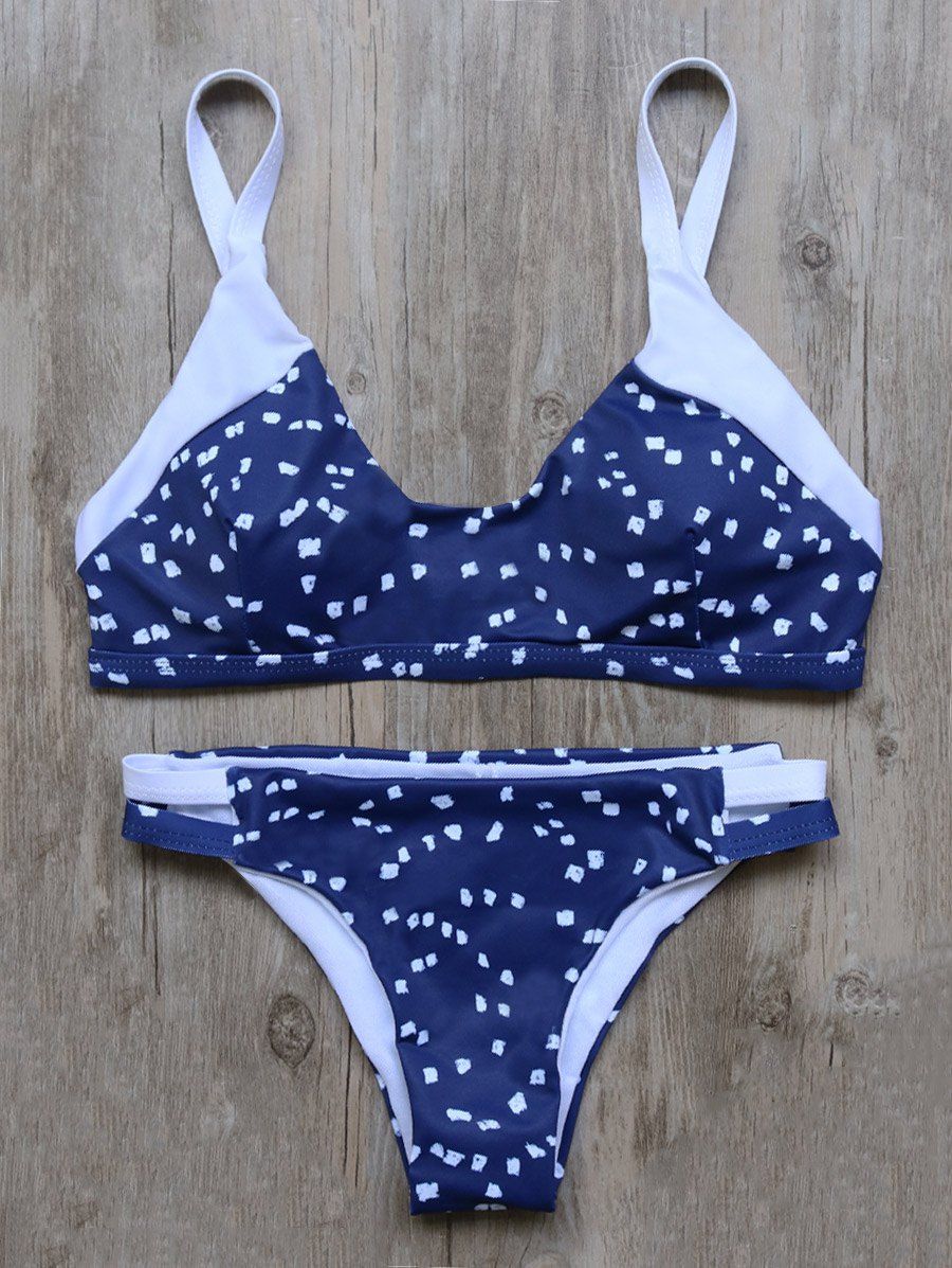 

Two Tone Padded Bikini Set, Blue