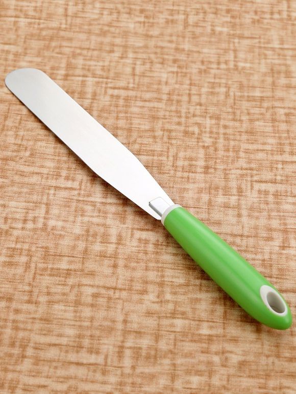 Couteau spatule en acier inoxydable à gâteau et beurre - Vert 