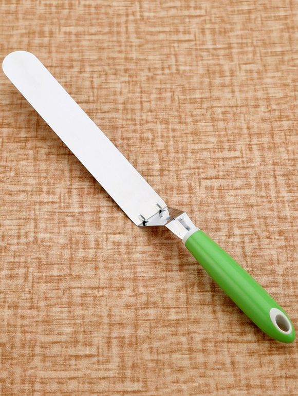 Couteau spatule en acier inoxydable à gâteau et beurre - Vert 