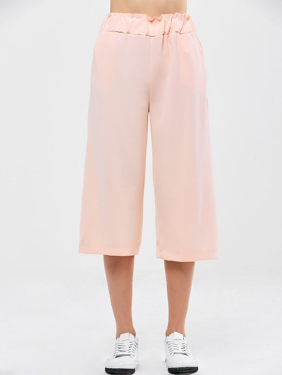 Pantalon large recadrées Taille haute - Rose ONE SIZE(FIT SIZE XS TO M)