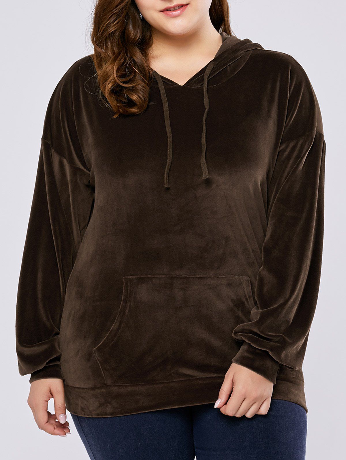 plus size velvet hoodie