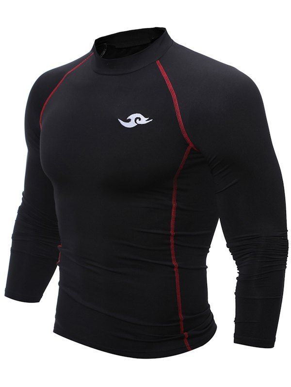 

Raglan Sleeve Mock Neck Tight Cycling Jerseys, Black