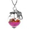 Collier avec pendentif en forme de boule de verre avec poisson et conque - Rose 