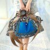 Retro Style Rivets and Splice Design Tote Bag For Women - multicolore 