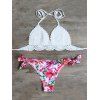 Bikini dos-nu en crochet floral - Blanc S