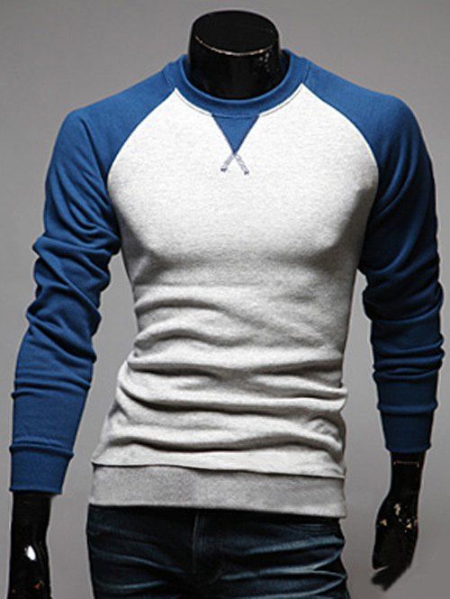 

Slim Fit Two Tone Raglan Sleeve Sweatshirt, Light gray