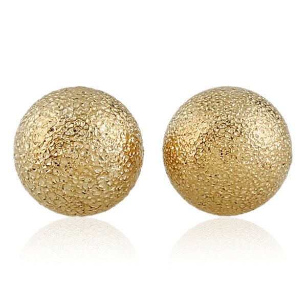 

Round Dull Polished Stud Earrings, Golden