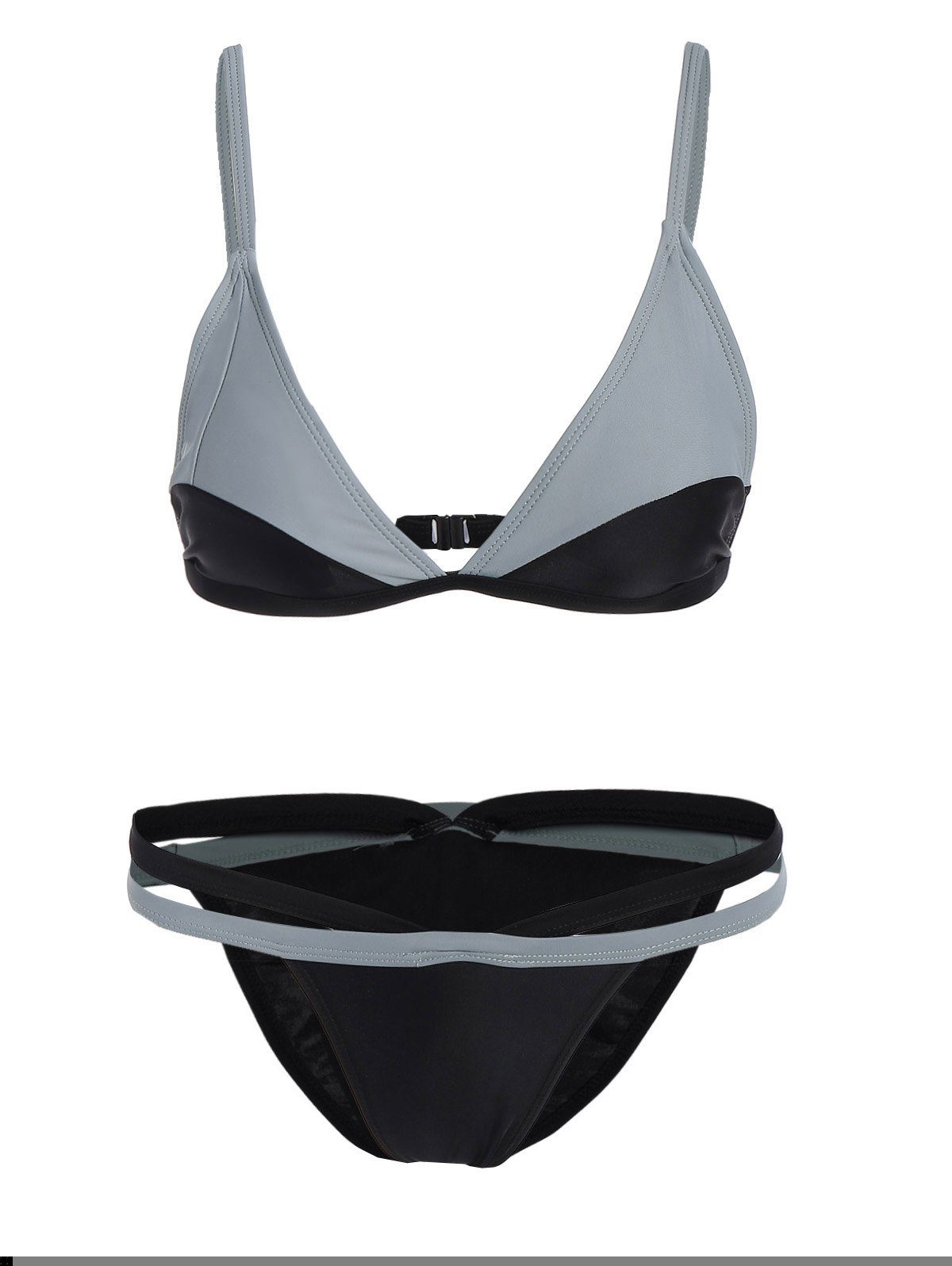 

Cami Crossover Color Block Bikini Set, Black